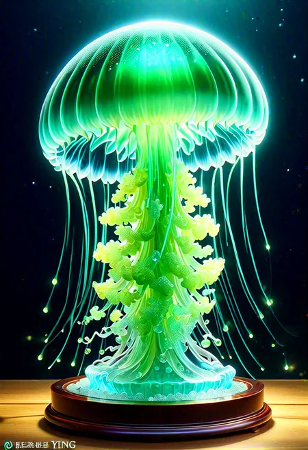 score_9, score_8_up, score_7_up, score_6_up, rating_safe, jellyfish ying yang, glass statue, intricate and detailed lighting, ying yang theme, (masterpiece, high detail, best quality), sharp, smooth anime