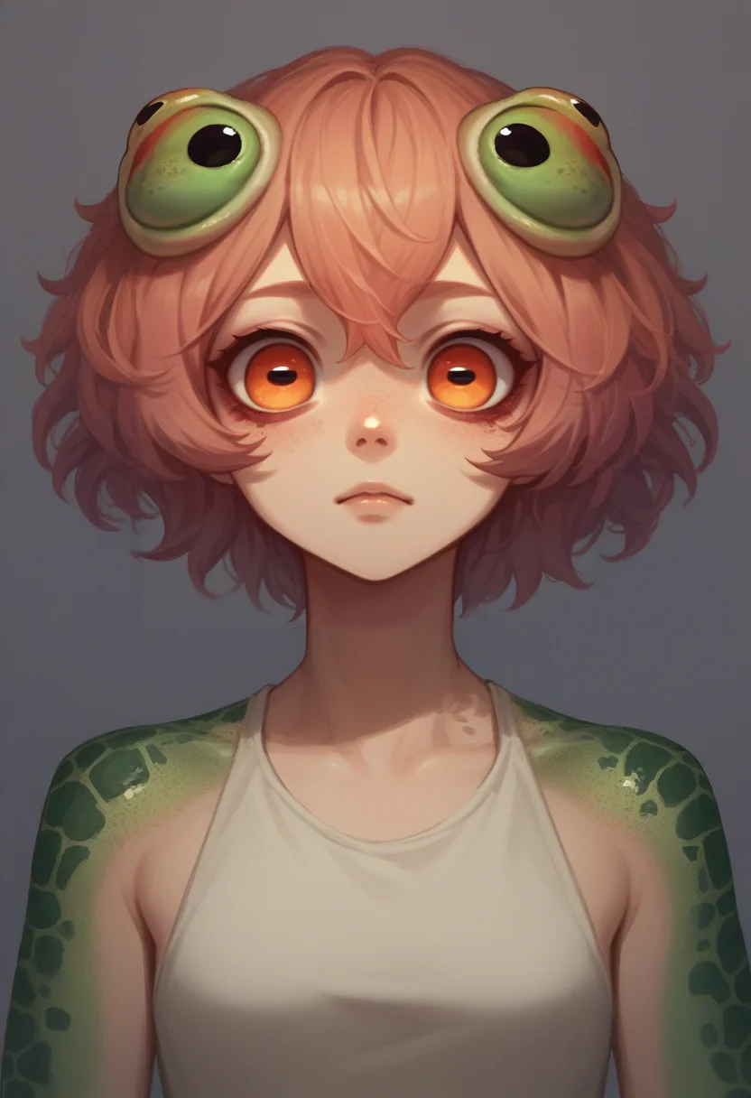 score_9, score_8_up, score_7_up, source_anime, upper body, horizontal pupils, <lora:HorizontalPupils_XLPD:1>, frog monster, monster girl,
