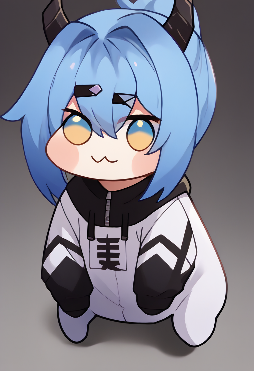 score_9, score_8_up, score_7_up, source_anime, 
<lora:Doro_X_PDXL_V1:1.1>, doro, creature, :3, chibi, no humans, four legs, solid circle eyes, no pupils, 
BREAK
<lora:saki:1>, ocsaki, yellow eyes, blue eyes, gradient eyes, horns,