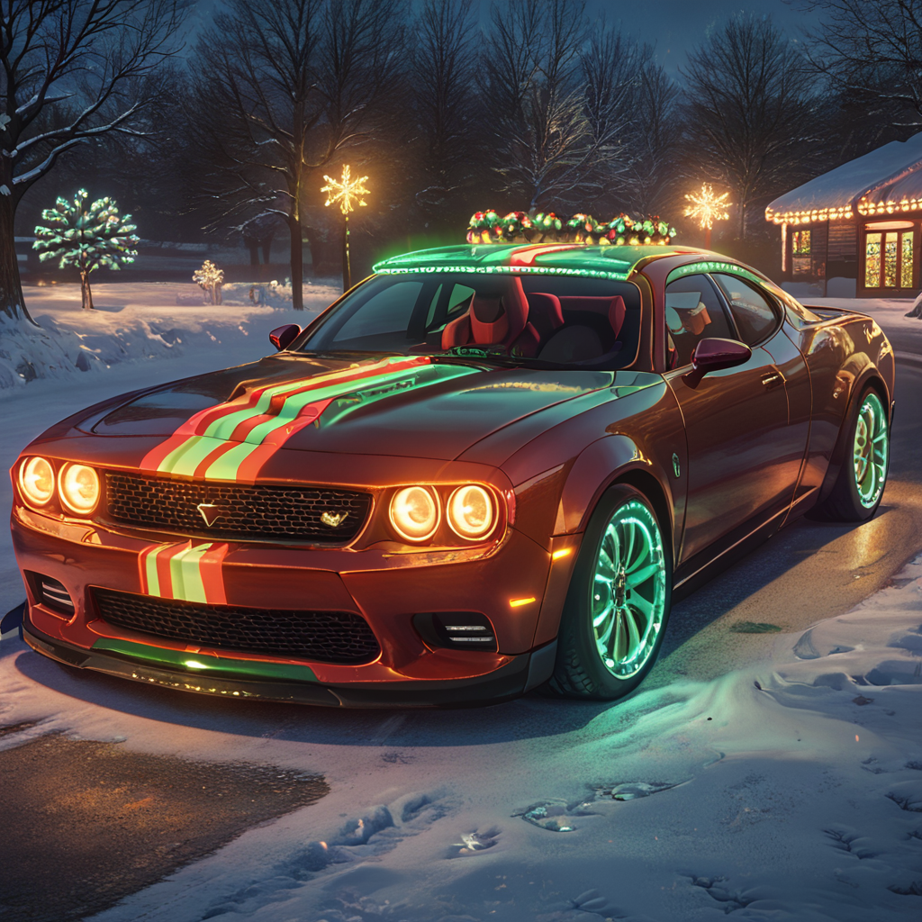 ,score_9,score_8_up,score_7_up,
no humans,car,winter,glow,outside,glow,night,
, <lora:Xmas_style_2k24_pony:0.8>,