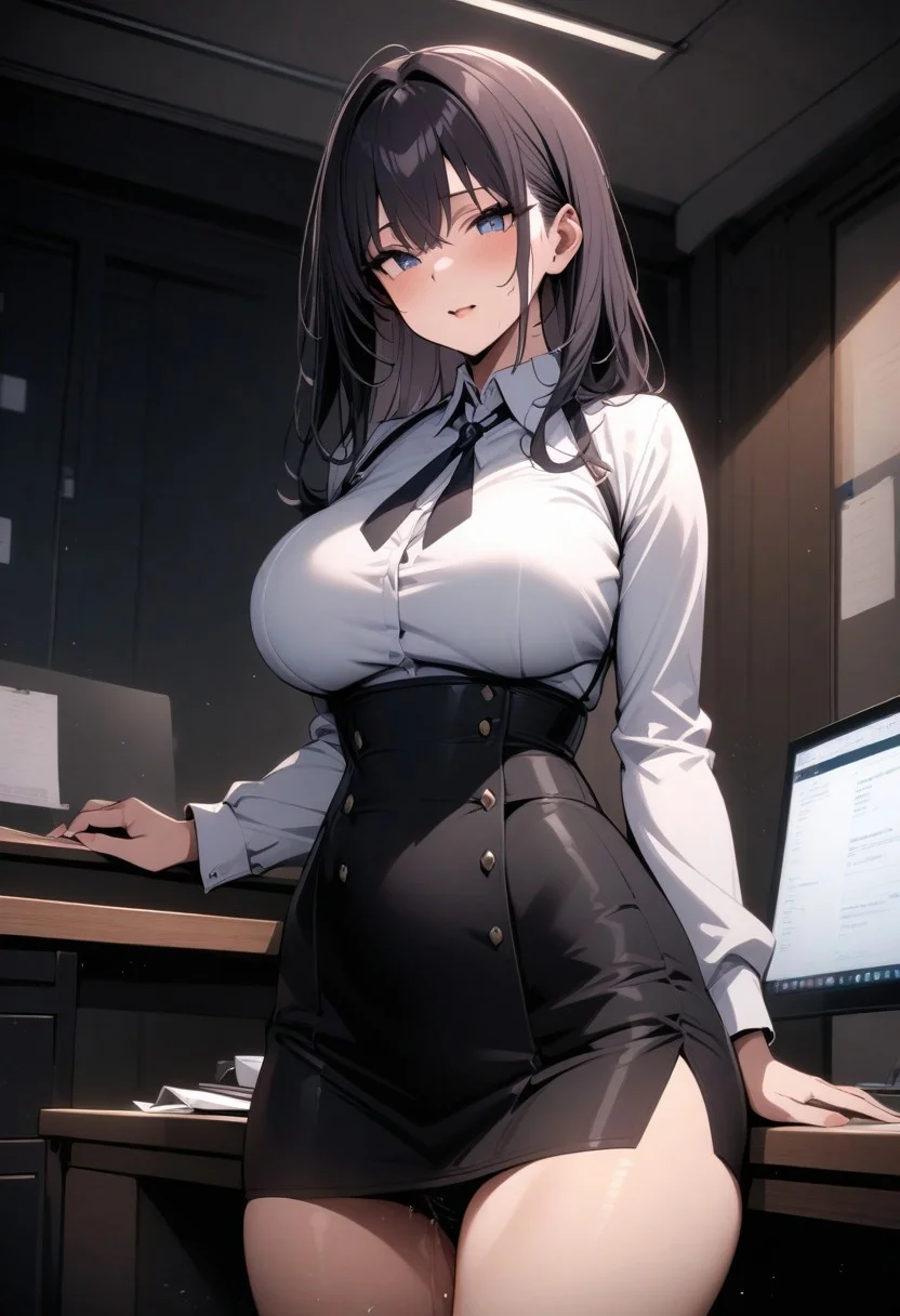 masterpiece, best quality, perfectly detailed, detailed face, detailed eyes, 1girl, Mature, complete clothes, BREAK,
1girl, office lady, office table, (Masturbating on office table Corner:0.2), Clothed Masturbation, Raise One Leg,