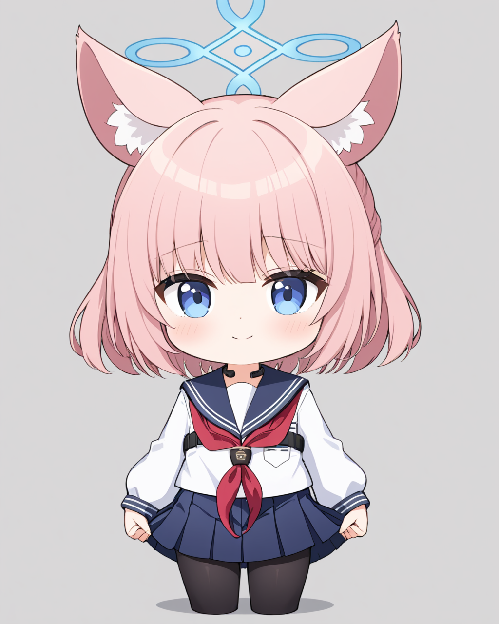 niko \(blue archive\), 2girls, halo, simple_background, collar, arms_behind_back, leash, sailor_collar, serafuku, black_pantyhose, grey_background, red_neckerchief, smile, animal_ear_fluff, looking_at_viewer, bdsm, pleated_skirt, chibi_inset, solo_focus, blush, bound_arms, closed_mouth, blue_skirt
<lora:niko_(blue_archive)_image432_2023-12-03:1>halo. gorgeous,key visual, vibrant, studio anime,award-winning, professional, highly detailed,high budget, cinemascope