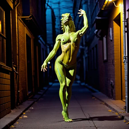 woman,  upper body, in alley, 8k, 4k, detailed, intricate, nighttime <lora:lizard_slider_v10:5>, twerking