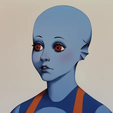 score_9,score_8_up,score_7_up,, <lora:fantasticplanet-pony:0.8>,
fantasticplanet, 1girl,blue skin,bald, fish-like ears,portrait