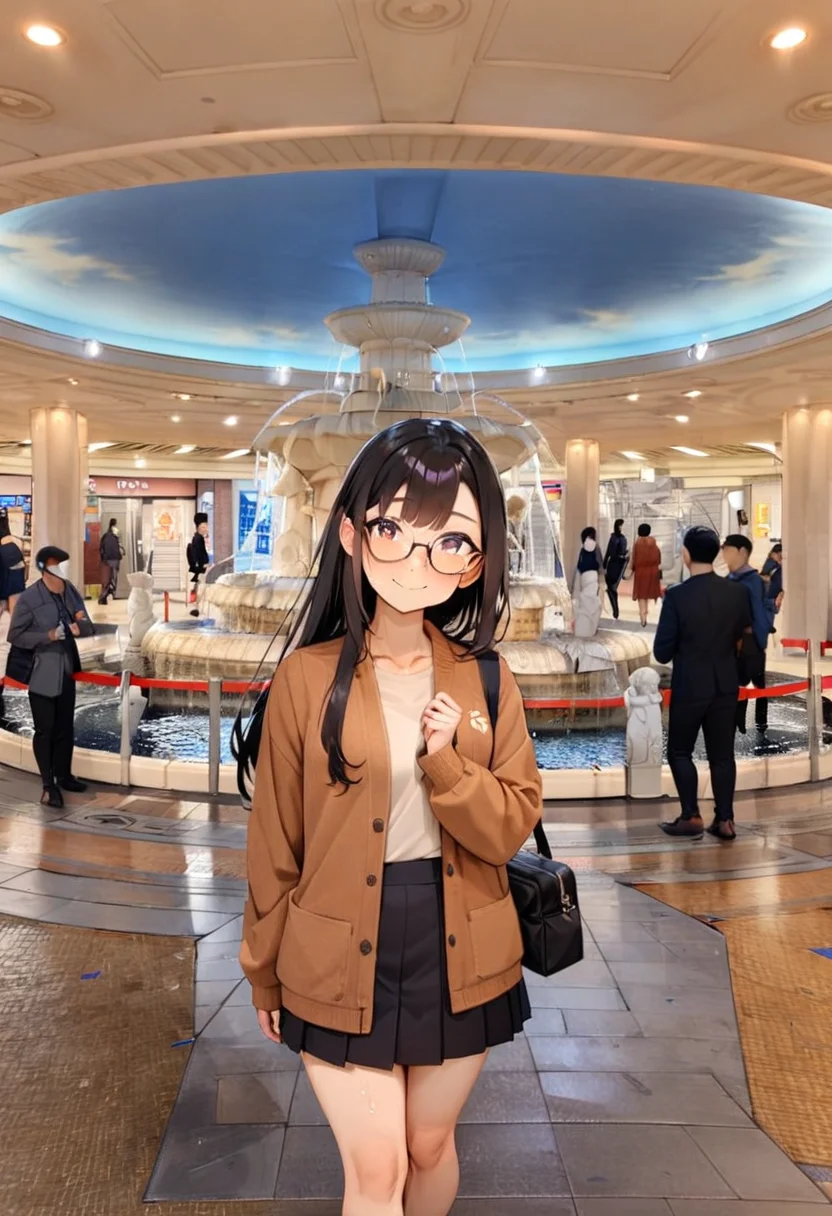 masterpiece, best quality, very aesthetic, absurdres,
1girl, solo, glasses, black hair, long hair, jacket, skirt, black bag, smile, looking at viewer, solo focus,
izuminohiroba, scenery, water, sky, multiple boys, fountain, real world location, ceiling, tile floor
<lora:izuminohiroba_SDXL_V1:1>