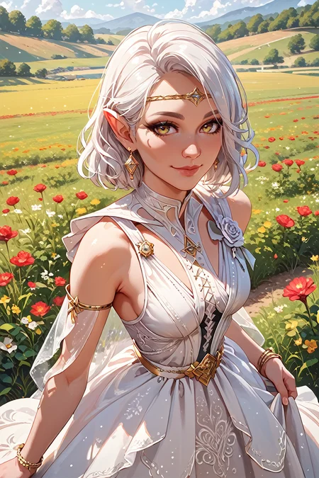score_9, score_8_up, score_7_up, score_6_up
<lora:BGIsobel:1.0>
BGIsobel, 1girl, white hair, pointy ears, make up, looking at viewer, in a field of tulips, golden hour, elegant dress, smiling