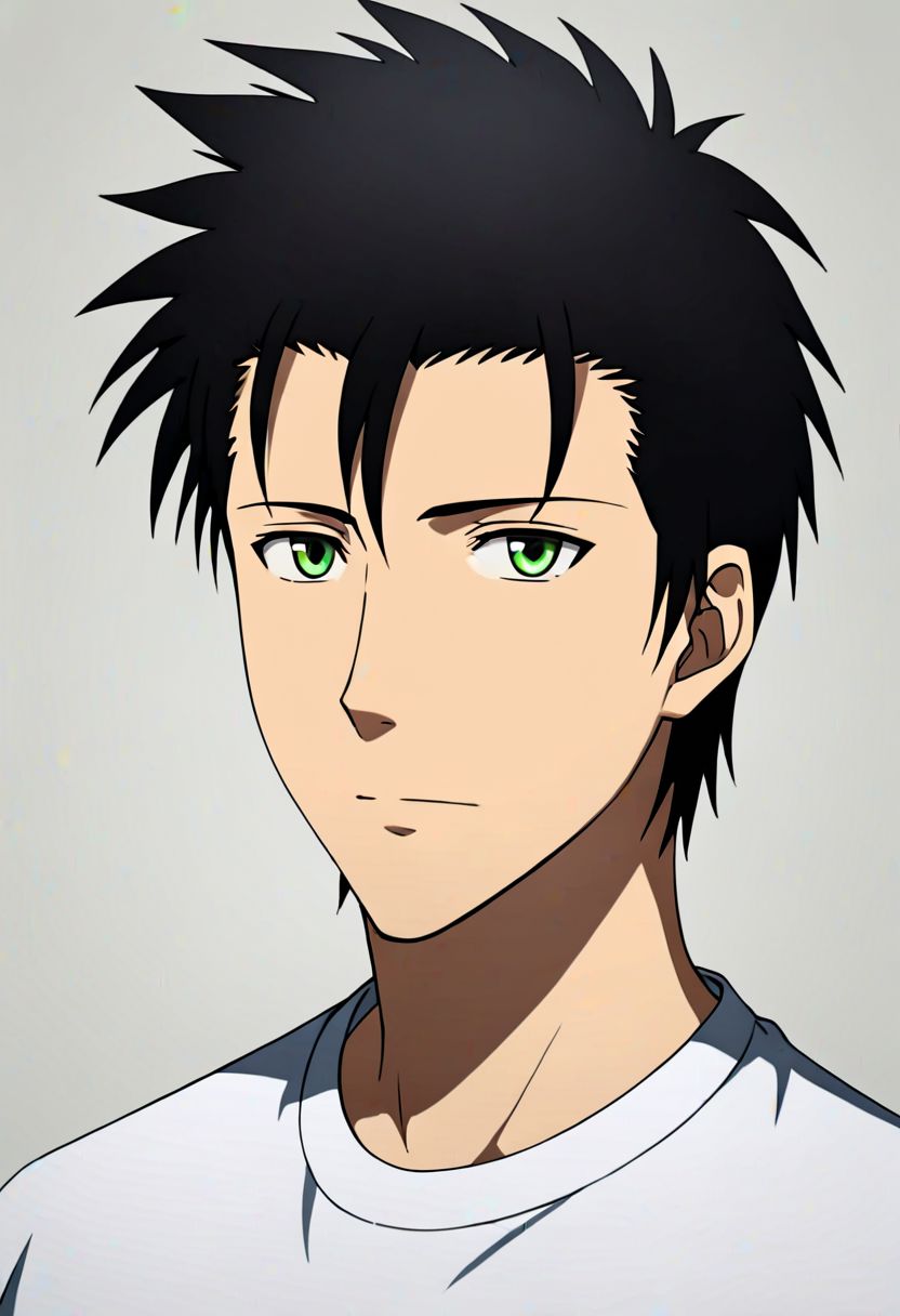 Highres, Masterpiece, High Quality, 4K, 8K, solo, 1Boy, Soujirou Agata, borown eyes, black hair, Shirt, passport_photo_style, looking at viewer, focused gaze forward, plain background, straight body, head upright, easynegative, detailed_eye_model