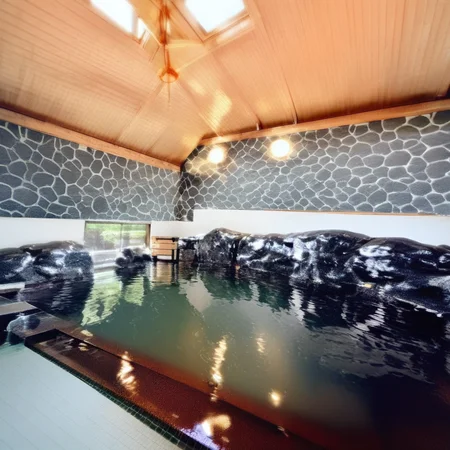 onsen,scenery,photo background,indoors,rocks,reflection water