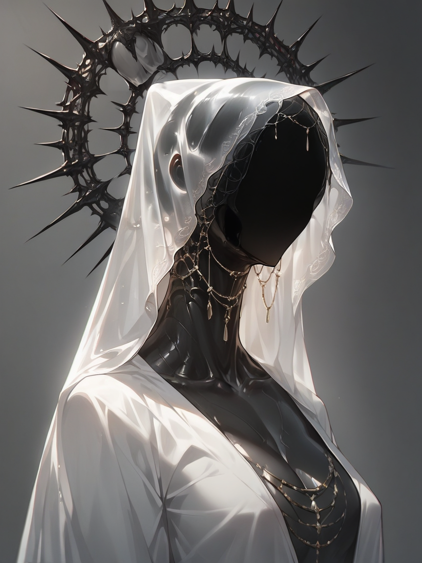 score_9, score_8_up, score_7_up, score_6_up, score_5_up,  <lora:al13ng0dXLP:0.7> al13ng0d, solo, veil, black skin, curvy, shiny skin,