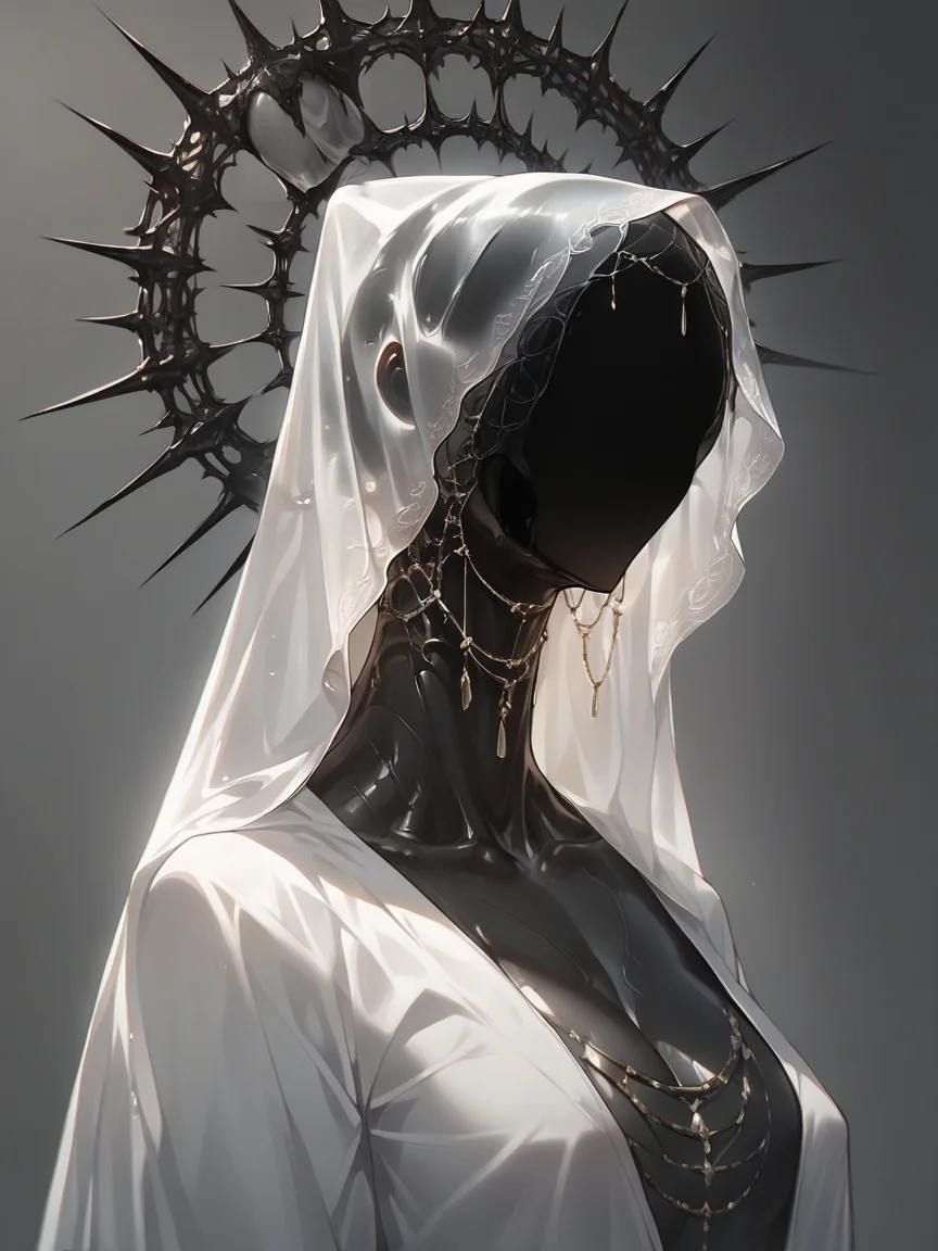 score_9, score_8_up, score_7_up, score_6_up, score_5_up, <lora:al13ng0dXLP:0.7> al13ng0d, solo, veil, black skin, curvy, shiny skin,