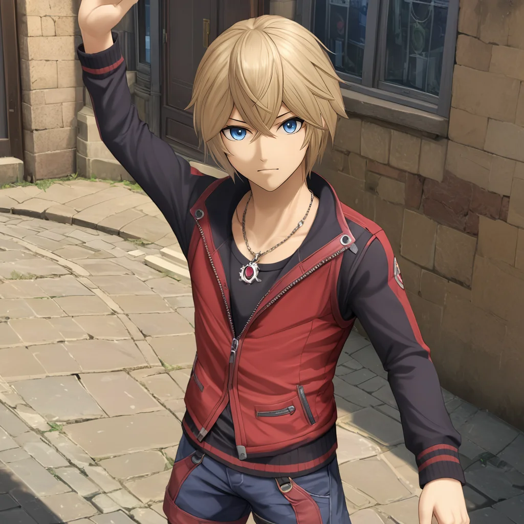 1boy, solo, ShulkXBXL, <lora:ShulkXBXL:.9>, [blue] eyes, necklace , pose, boots, red vest, long sleeves, (anime, masterpiece, intricate:1.3), (best quality, hires textures, high detail:1.2), (4k),(incredibly detailed:1.4),UHD, 8K, ultra detailed