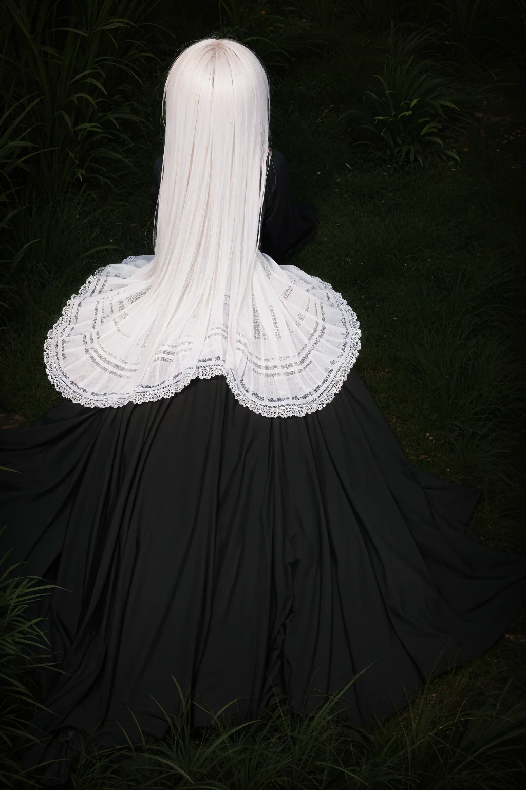 8k wallpaper, best quality,masterpiece, ultra high res, raw photo, ultra detailed, beautiful and aesthetic, deep shadow, astonishing level of detail, (photorealistic:1.4),1girl,grass,lob,Ocean Blue Eyelet lace-up sundress with a scalloped hem and adjustable straps,depth of field, evening,Lying on the back, pretending to be a starfishlora:slg_v11:1>full body,