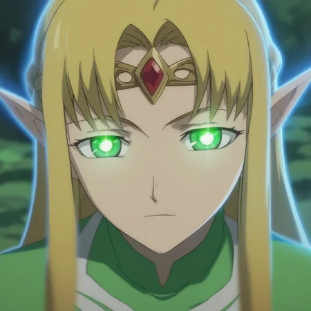 source_anime, D4RK3RTH4NBL4CK, DTB_Style,((score_9)),score_8_up,score_7_up,score_6_up,score_5_up,score_4_up, retro_artstyle, anime style, 1woman, Princess Zelda, blonde hair, large breasts, (green eyes), (C0NTR4CT0R, Contractor, red_pupils, glowing, glowing eyes), looking at viewer, facing viewer, masterpiece, best quality, highres, best illumination, depth of field, Artist style:komori_takahiro