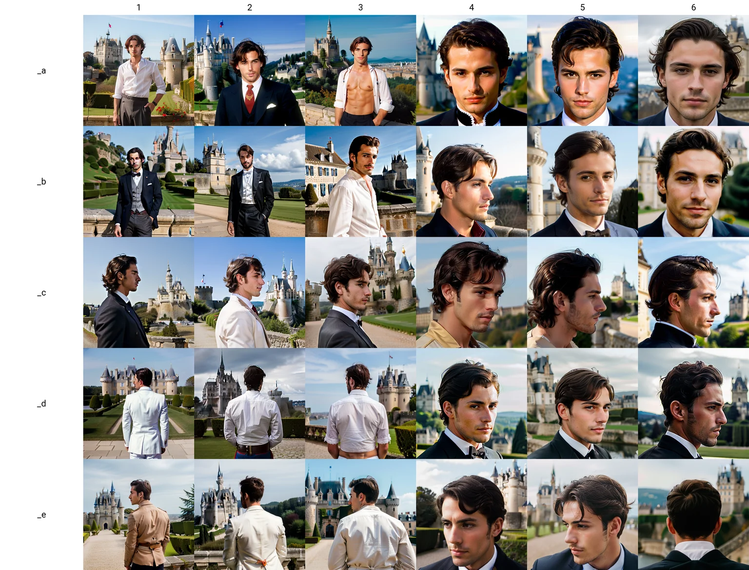 <hypernet:A1 Extra-600000:0.55>, a handsome french man in front of a castle