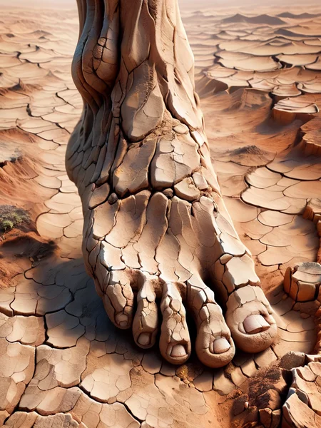 drath, dry earth, a close up of a foot <lora:dryearth-sdxl:1>