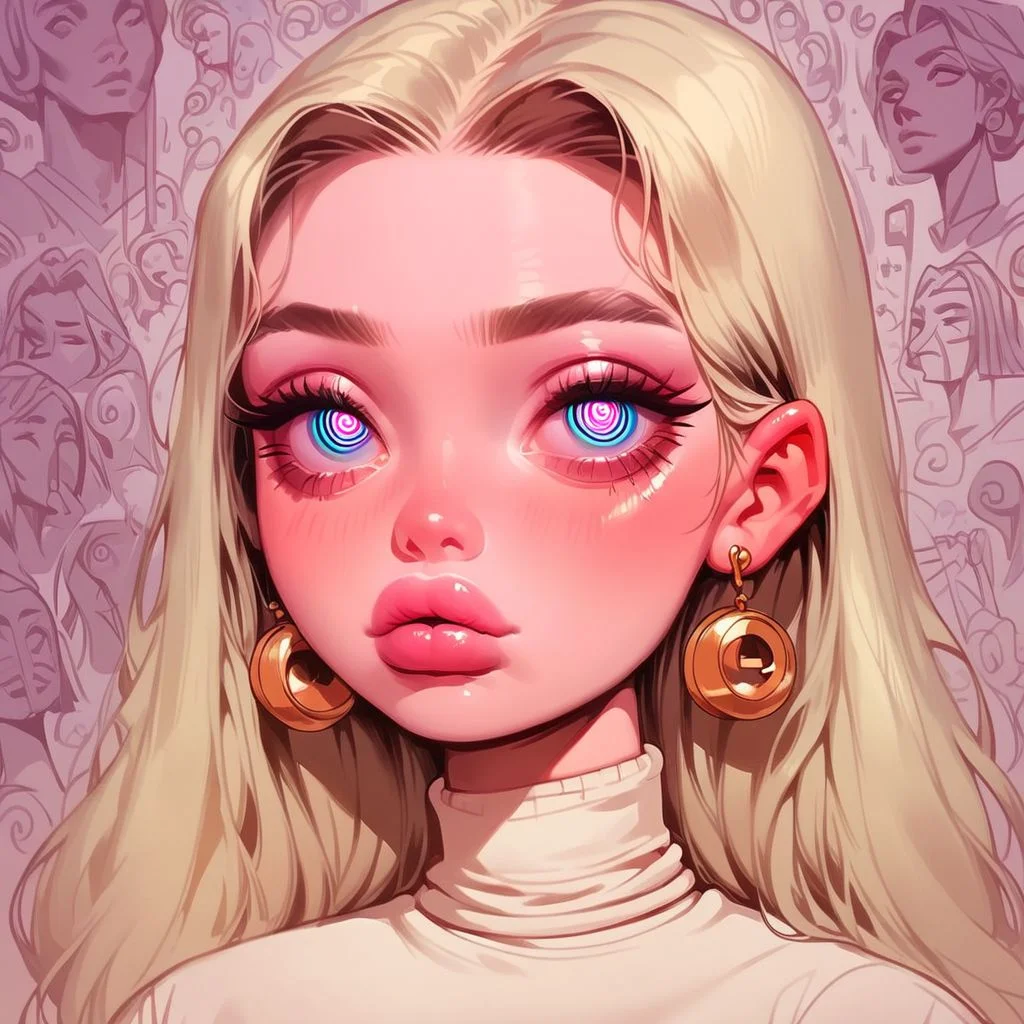 score_9, score_8_up, score_7_up, score_6_up, p3tr4, MJ, sk3tchb00k, airmode, bimbo girl with huge chest, teeny-tiny waist, plump lips, hypnotic eyes, Moai Statue, Moai face, air girl