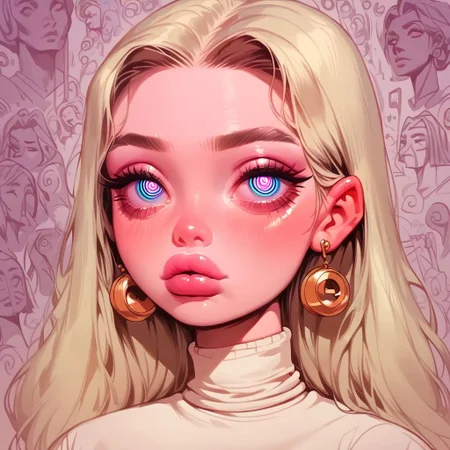 score_9, score_8_up, score_7_up, score_6_up, p3tr4, MJ, sk3tchb00k, airmode, bimbo girl with huge chest, teeny-tiny waist, plump lips, hypnotic eyes, Moai Statue, Moai face, air girl