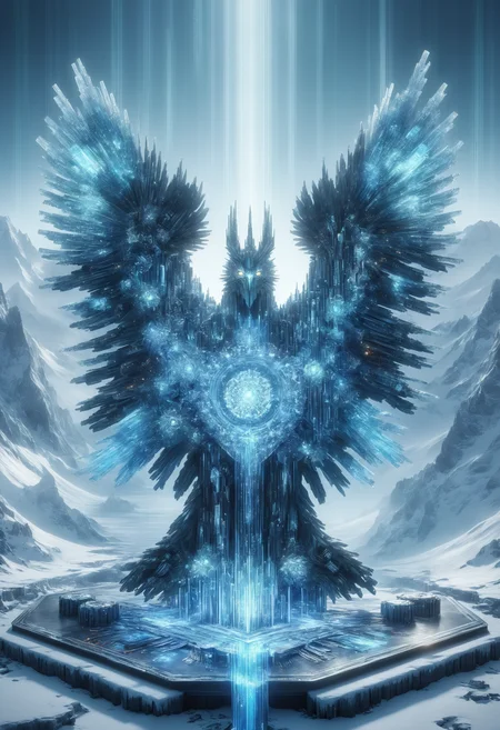 DonMQu4n7umZ3r0XL crystalline frozen spirit european stocky Coatl, crystal
, crater lake, galactic empire,quantum tech, futuristic,circuit board,
<lora:DonMQu4n7umZ3r0XL-000006:0.8>,