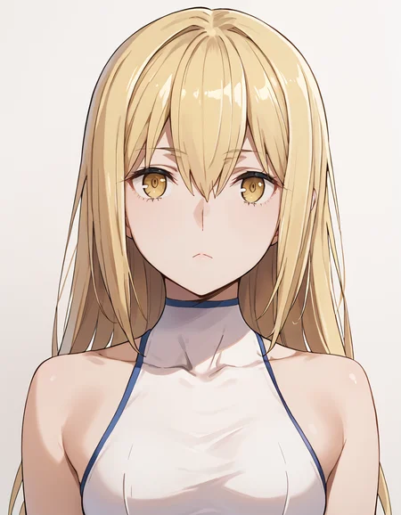 score_9, score_8_up, score_7_up, source_anime, BREAK
1girl, simple background, looking at viewer, expressionless, upper body,
ais wallenstein, long hair, blonde hair, hair between eyes, yellow eyes,
battle outfit, white dress, sleeveless, bare shoulders, covered collarbone,
<lora:ais_wallenstein_anime-soralz:1>