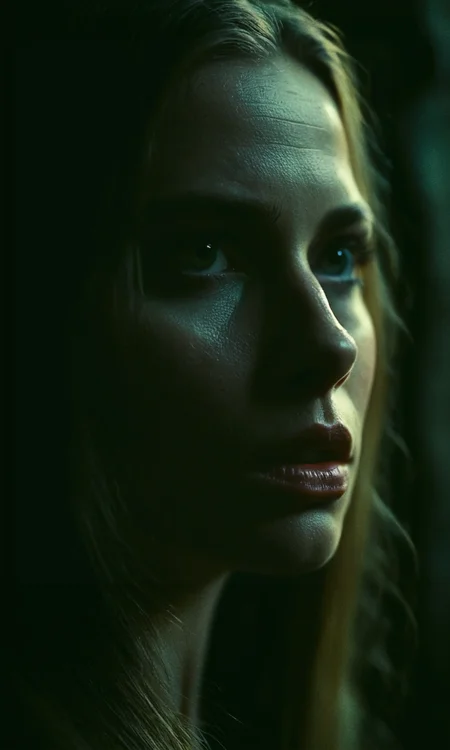 cinematic, woman eyes, gaze, close-up, dark, film grain, medieval dungeon, toch, medieval fantasy, side view Æ/22, Urban, Short telephoto focal length, shot on ALEXA 65, dark, light on face, <lora:CinematicStyle_v1:.8>