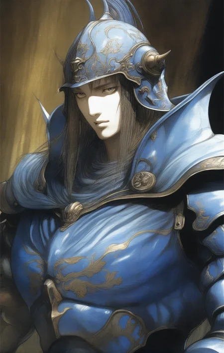 <lora:amano_yoshitaka_xl:1>  by amano yoshitaka, the warrior of light from final fantasy, armor , helmet, 8k, intricate detail, cinematic lighting, amazing quality, amazing shading, Detailed Illustration, wallpaper, official art, detailed eyes and face, ((masterpiece, best quality))