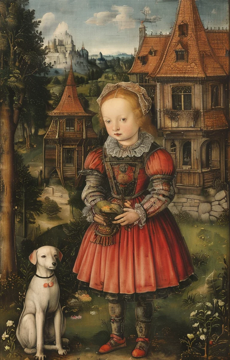 masterpiece,best quality,<lora:tbh282-sdxl:0.9>,illustration,style of Lucas Cranach the Younger portrait of Housework robots