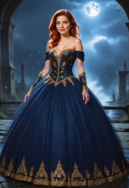 score_9, score_8_up, score_7_up, rating_safe, Fixhand,
concept art, realistic, dark theme, low light, 1girl, solo.
Ginger hair, Blue eyes.
CrinolineDress.
