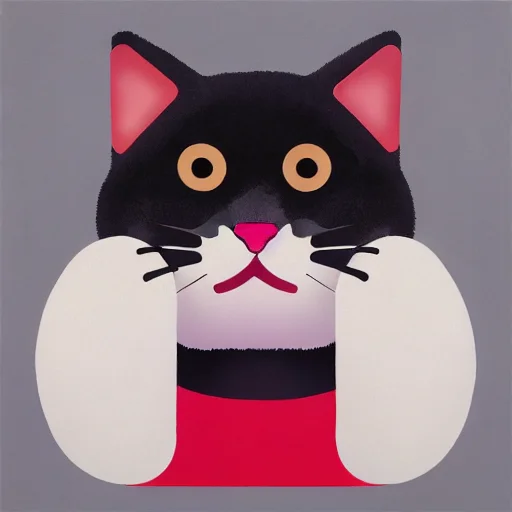 A cute fluffy cat flat, Very detailed, clean, high quality, sharp image, Saturno Butto