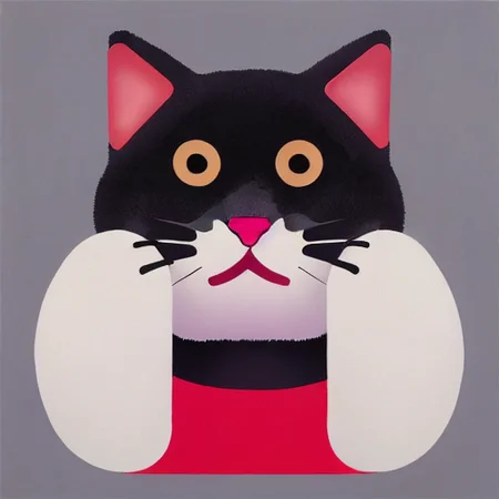 A cute fluffy cat flat, Very detailed, clean, high quality, sharp image, Saturno Butto