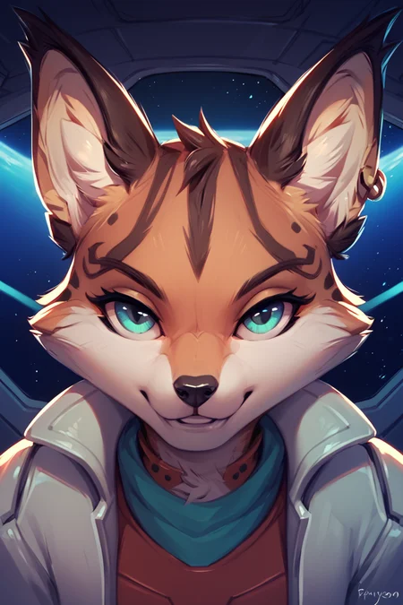 score_9, score_8_up, score_7_up, Miyu, in spaceship, face shot, face portrait <lora:Miyu_Swift_Star_Fox:1>