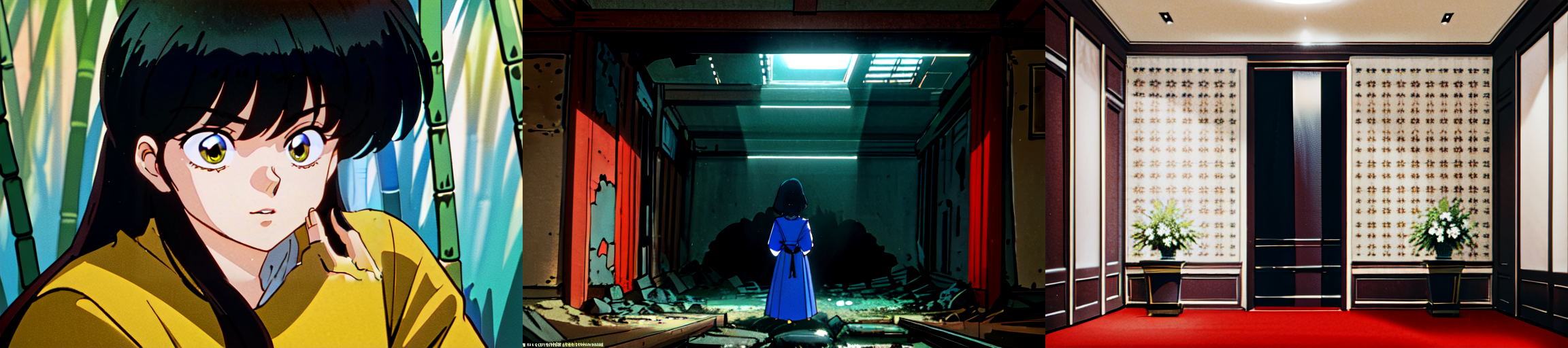 highly insanely detailed, masterpiece, top quality, best quality, highres, 4k, 8k, RAW photo, (very aesthetic, beautiful and aesthetic), 
<lora:ranma_style_v1:0.7>, 
(1girl:1.3), 1other, 
__lazy-wildcards/dataset/background__,âââ