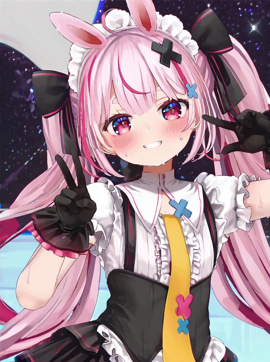score 9, score 8 up, score 7 up, detailed background, shiny skin,
<lora:tomari.pony:1>,
tomari, maid, 
armpit, v, w, happy, blush, sweat, peace,