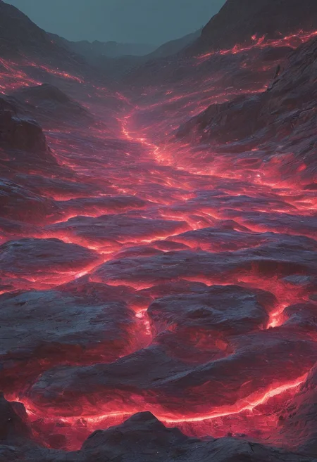 (8k digital nature photography:1.2),
(an idyllic landscape:1.1) with mountains in the distance,
shiny ruby (see-through:1.2), (Sprawling labyrinth:1.2),
<lora:Bio-Luminescence:1> bioluminescent