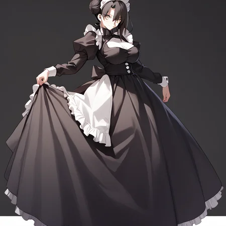 <lora:Takeuchi_Takashi_PonyXL_style_v01:1>
<lora:agent.pony:1>
score_9 , score_8_up , score_7_up , source_anime , 
masterpiece , best quality , ultra-detailed , 
BREAK
agent \(girls' frontline\), maid
1girl , woman , huge breasts , light smile , light blush , ((jeanne d'arc (fate)):0.5)  , 
long black hair  , maid dress ,  
standing