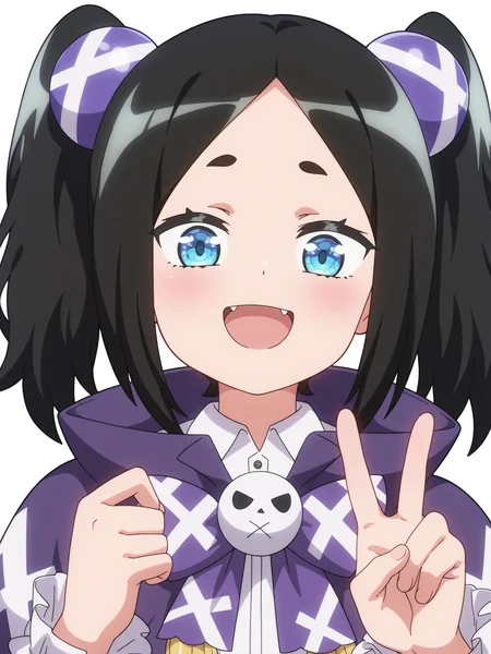 best quality,amazing quality,blue eyes,detailed eyes,solo,anime,<lora:Toxico Dannarv3:1>,toxico dannar,happy,V,