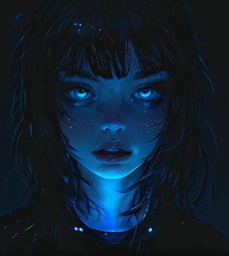 masterpiece,high resolution,8k,
3xpression,gl0w,1girl, ,black clothes,glow,upper body,
, <lora:glowXL-9:0.6>
, <lora:emogirlXL:0.6>
