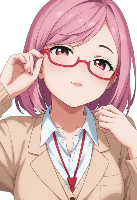 high quality, solo, 1girl, glasses,