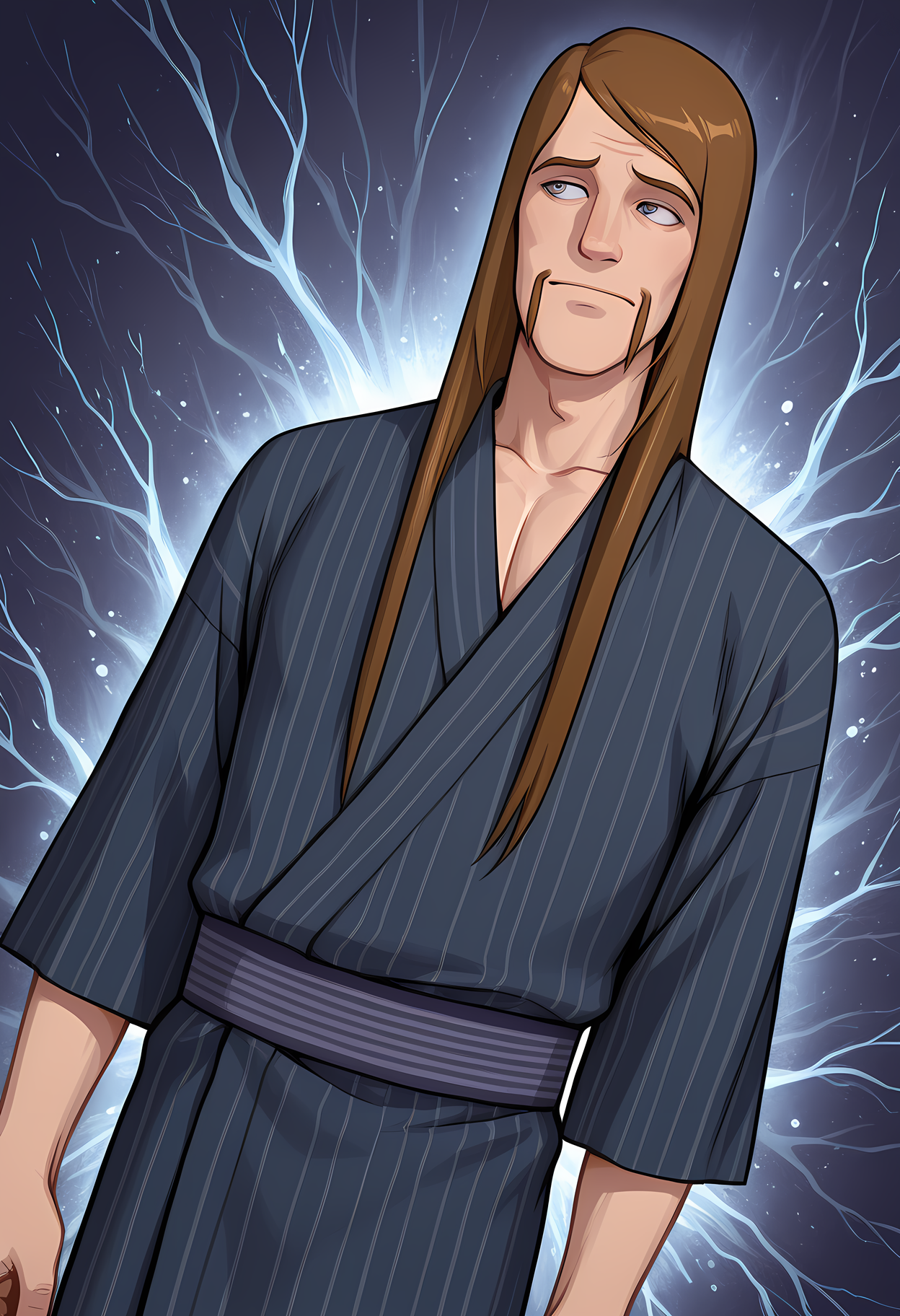 masterpiece, best quality, amazing quality, dutch angle, abstract background, BREAK
1boy, solo, male focus, tokiwartooth, brown hair, long hair, grey eyes, facial hair, yukata, japanese clothing, BREAK
<lora:cfg_scale_boost:.6>   <lora:Toki_Wartooth_-_Metalocalypse_-_ILXL:1>