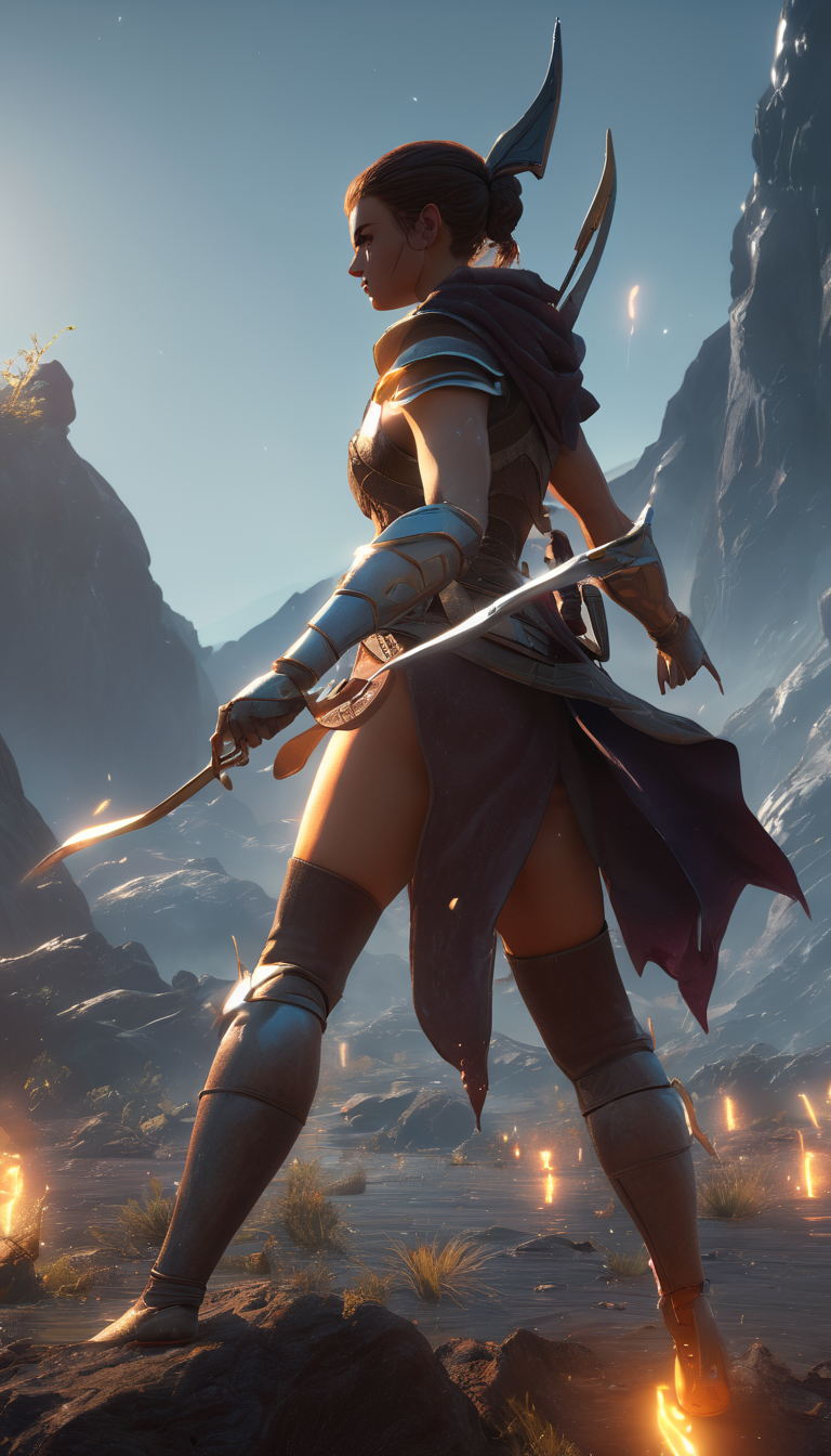 Cinematic scene, hero view, d4r rogue <lora:diablo_4_rogue_v0.0.3:1>, action pose, nature, detailed background, masterpiece, best quality, high quality, absurdres, (Extremely Detailed Oil Painting:1.2), glow effects, godrays, Hand drawn, render, 8k, octane render, cinema 4d, blender, dark, atmospheric 4k ultra detailed, cinematic sensual, Sharp focus, humorous illustration, big depth of field, Masterpiece, colors, 3d octane render, 4k, concept art, trending on artstation, hyperrealistic, Vivid colors, extremely detailed CG unity 8k wallpaper, trending on ArtStation, trending on CGSociety, Intricate, High Detail, dramatic, absurdes