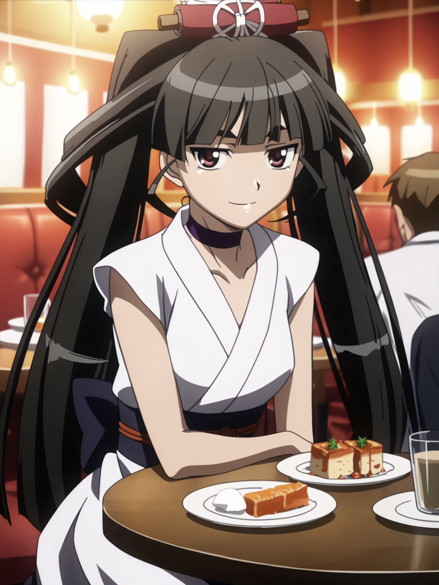 <lora:happy_tentacle-sakon-v0.1-000010:1>, ht_sakon, choker, indoors, restaurant, table, (people:1.2), on lap , hair ornament crazy smile cowboy shot, 1girl, (petite:1.2), solo focus, (looking at viewer:1.1), , (depth of field:0.8), , score_9, score_8_up, score_7_up, score_6_up, score_5_up, score_4_up,