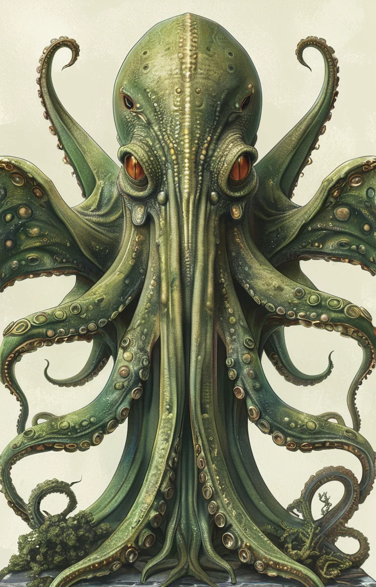 masterpiece,best quality,<lora:tbh225-sdxl:0.9>,illustration,style of Biological illustration,Cthulhu,structure,