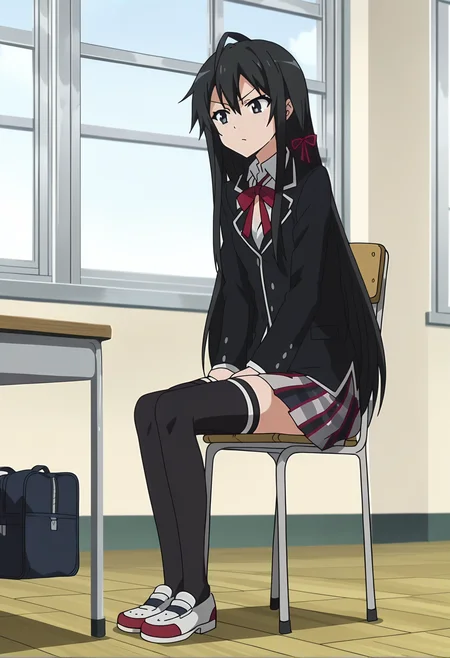 score_9, score_8_up, score_7_up, source_anime, anime screencap,
BREAK
<lora:shiYukinoS1:1>, shiyukino, anime screencap, 1girl, solo, long hair, black hair, ribbon, sitting, very long hair, school uniform, shoes, black thighhighs, black eyes, red ribbon, zettai ryouiki, black jacket, window, chair, blazer, desk, sobu high school uniform