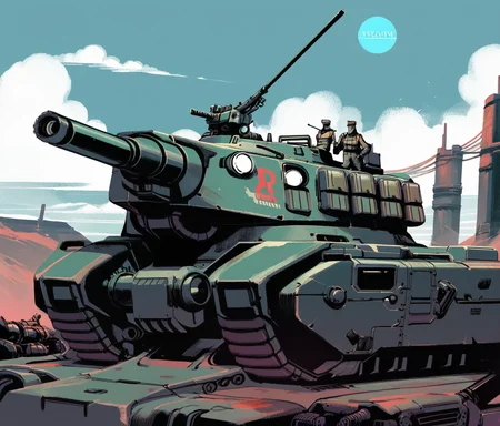 military tank, , retroscifi, limited palette\: cream
score_8_up <lora:Retroscifi-Pony1-000011:1>