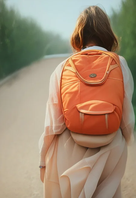 (score_9, score_8_up, score_7_up), american_shot_back_left a woman with a backpack and a bag walking down a train track, cam_shot, cam_shot_lora