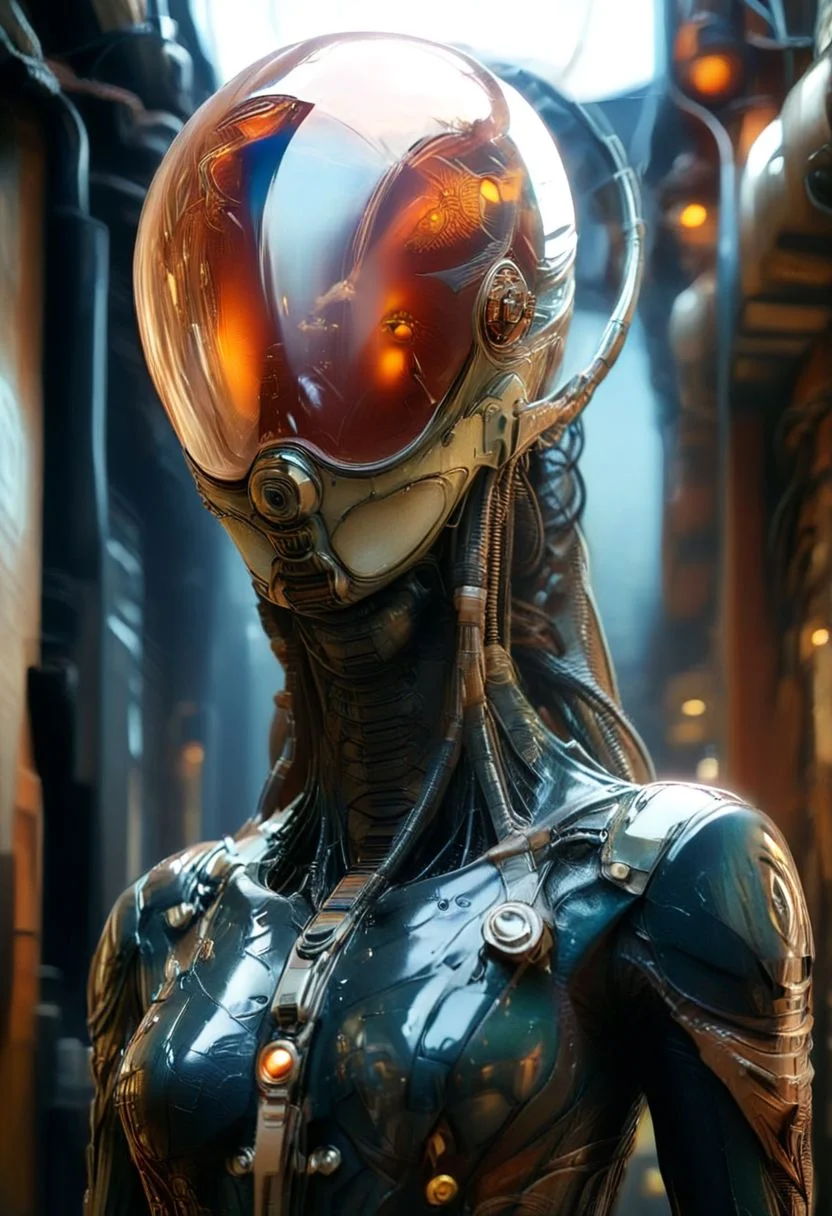 Create an image of an female Slender translucent dark-red artialien that looks like a secret agent on planet Earth. Long billowing Hair Made of cables and hoses, The alien is standing at a corner, peeking out curiously. It is wearing a vintage suit with a hat and tie. The colors of the image should be bleached, giving it a vintage look. The background is a downtown area on a sunny morning, with birds visible in the scene.
volumetric lighting, atmospheric haze, Film grain, cinematic film still, shallow depth of field, highly detailed, high budget, cinemascope, moody, epic, OverallDetail, gorgeous, 2000s vintage RAW photo, photorealistic, candid camera, color graded cinematic, atmospheric lighting, skin pores, imperfections, natural, shallow dof,