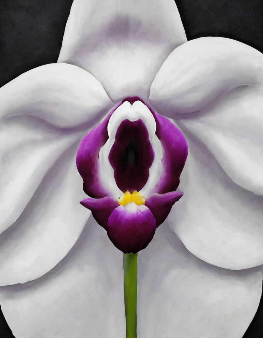 <lora:okfe:0.8>okfe, orchid, closeup, deep dark colors