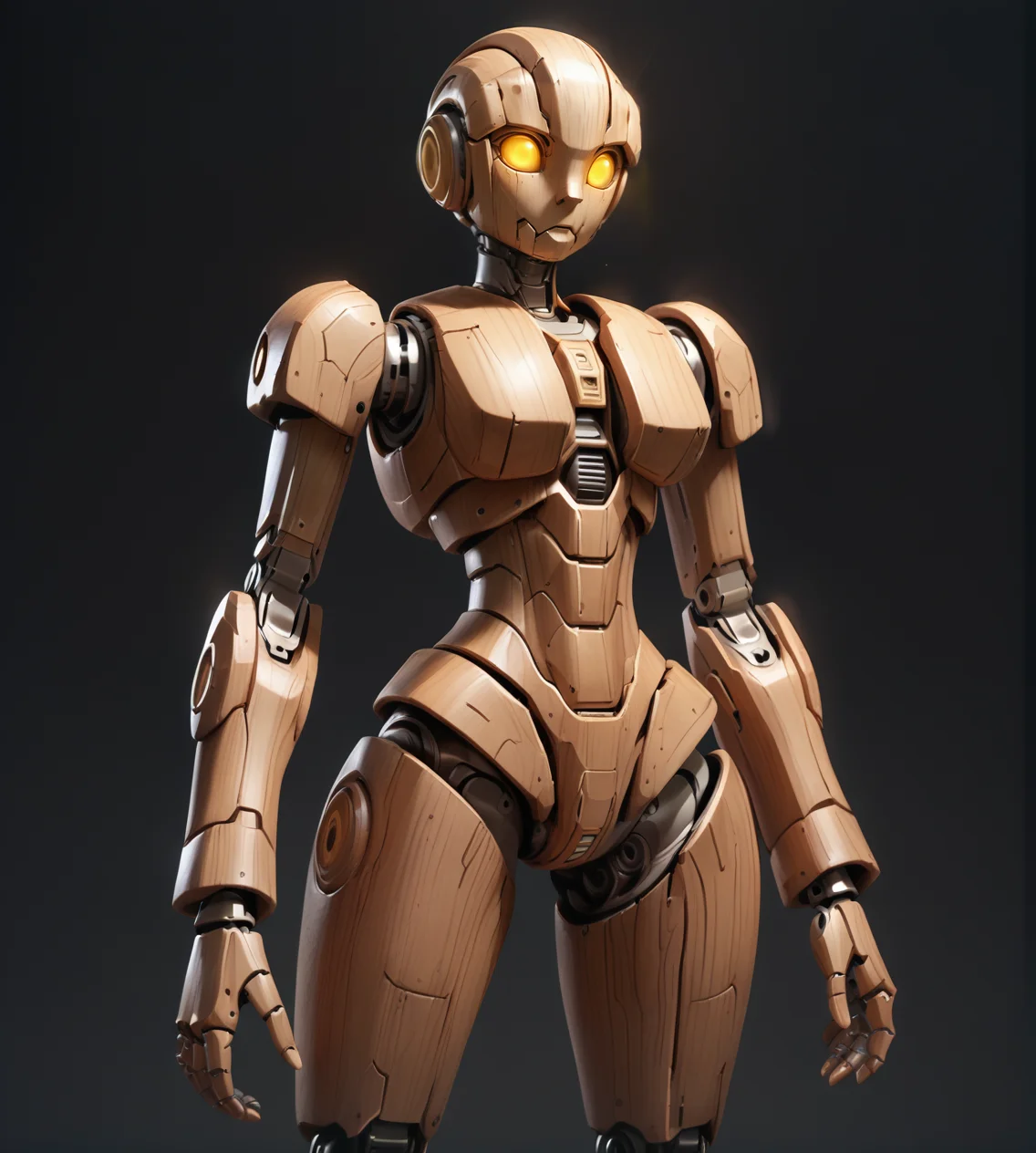 score_9. score_8_up. score_7_up. score_6_up. score_5_up. score_4_up . robot, humanoid robot, joints, wooden, wood, glowing eyes, android, science fiction, dark background
<lora:wooden_10_blocks_comp:0.95>