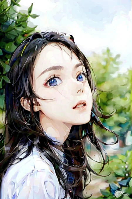 1girl,hill,tree,ultra high res, detailed shadow, best quality,(front lighting), <lora:shuicai_v1:0.7>, <lora:zhaojinmai_v1:1>