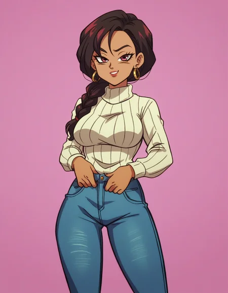 zPDXL, score_9, score_8_up, score_7_up, score_6_up, score_5_up, source_anime, 4k, absurdres, 1girl, solo
<lora:Broly_v1:0.9> dbsb, twenty-something south african woman rectangular face hawk-like nose ruby protruding eyes harelip kinky honey waterfall braid techno sweater flare jeans clutches, canal