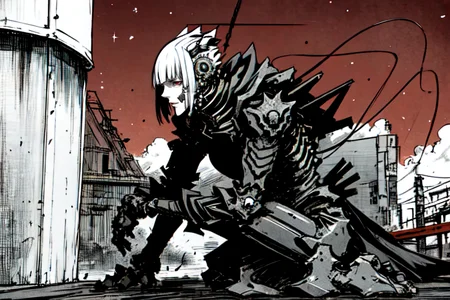highly insanely detailed, masterpiece, top quality, best quality, highres, 4k, 8k, RAW photo, (very aesthetic, beautiful and aesthetic),
tsutomu nihei,nihei_tsutomu,blame!,blame gakuen!,abara,TNstyle,sidonia_no_kishi,(mausoleum,tunnel,lab,giant room,space,spacecraft),lantern,tentacles,star \(sky\),starry sky,toha heavy industries,cables,tubes,industrial pipes,walkway,buildings,bridge,fence,ventilation fan,ventilation shaft,dark sky,black sky,machinery,letterboxed,clouds,light particles,drainpipe,concrete walls,metal walls,fog,bones,dome,gauna,gauna mech,air conditioner,wire,
<lora:ABARA:0.8>,
(1girl:1.3),
solo focus,
(in Venice),(pure red background,transparent background:1.2),âââ